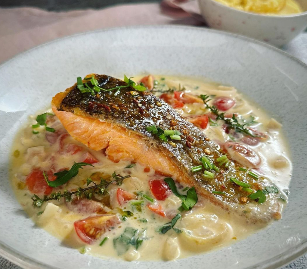 Poached Trout With French Vermouth Sauce