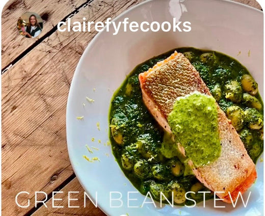 SEARED TROUT, GREEN BEAN STEW & SALSA VERDE